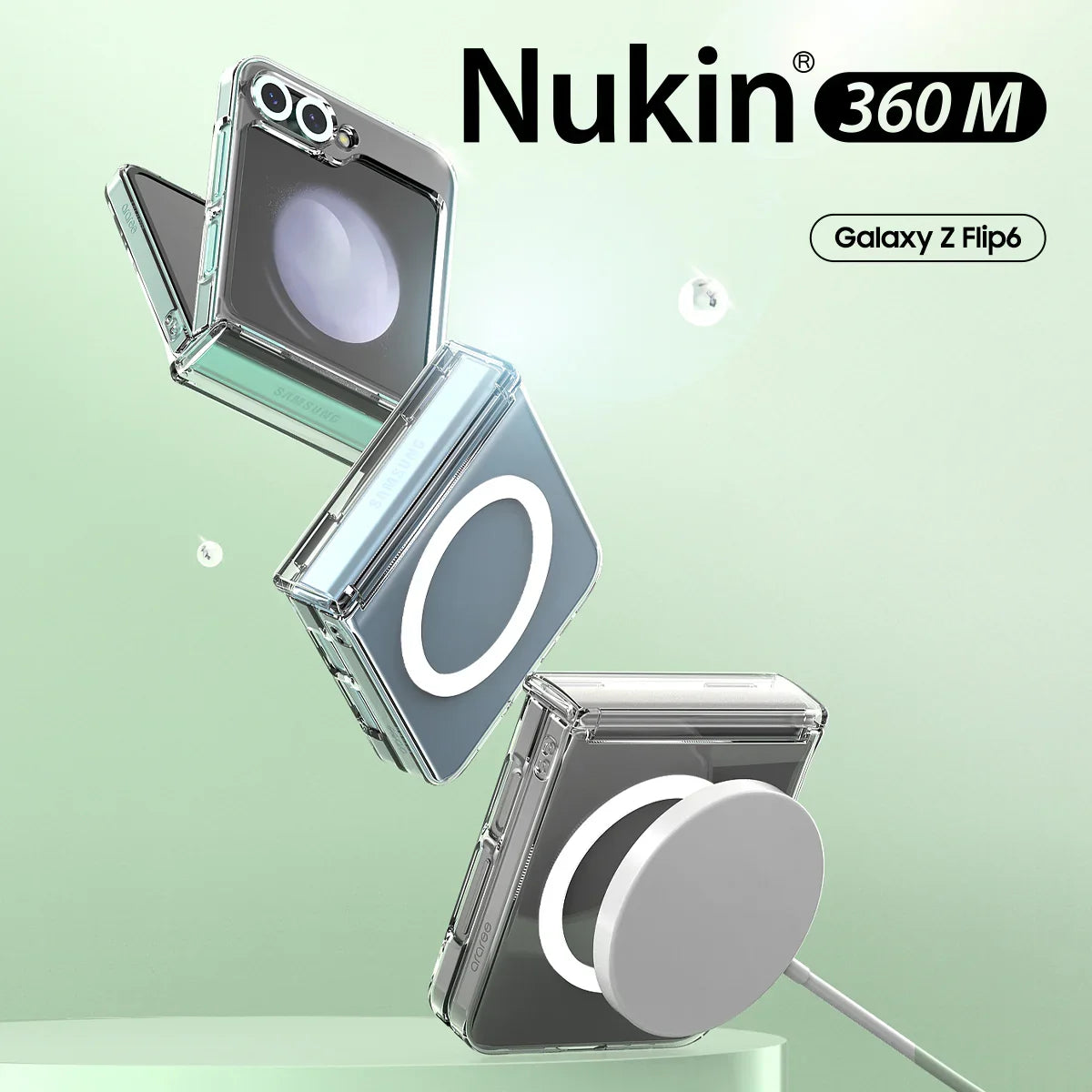 Araree Samsung Z Flip 6 Nukin 360 Magsafe Case - Clear - Tashqila Araree Samsung Z Flip 6 Nukin 360 Magsafe Case - Clear - Tashqila
